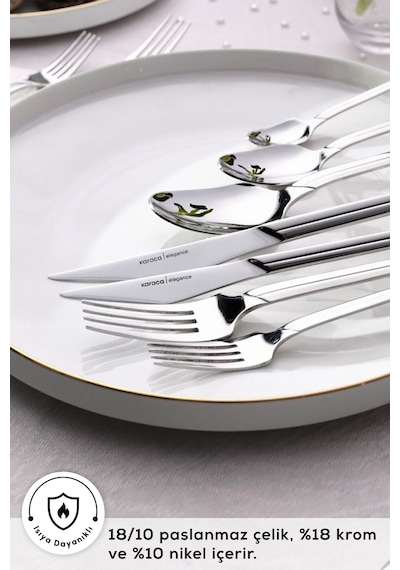 Karaca  Elegance Midway Platin 12 Kişilik 84 Parça Çatal Kaşık Bıçak Takımı
