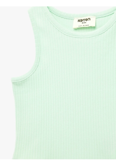 Koton Ribanalı Pamuklu Basic Yeşil Kız Çocuk Kolsuz T-shirt 6skg30022ak Koton Ribanalı Pamuklu Basic Yeşil Kız Çocuk Kolsuz T-shirt 6skg30022ak