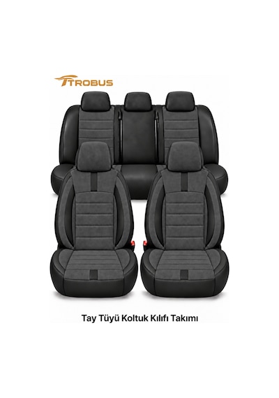 Hyundai Elentra 2016 2017 2018 2019 2020 Uyumlu Nergis Serisi Ortopedik Tay Tüyü Oto Koltuk Kılıfı Füme Siyah
