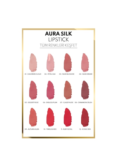 Note Aura Silk Lipstick Kremsi Yarı Parlak Ruj 06 Endless Plum - Pembe