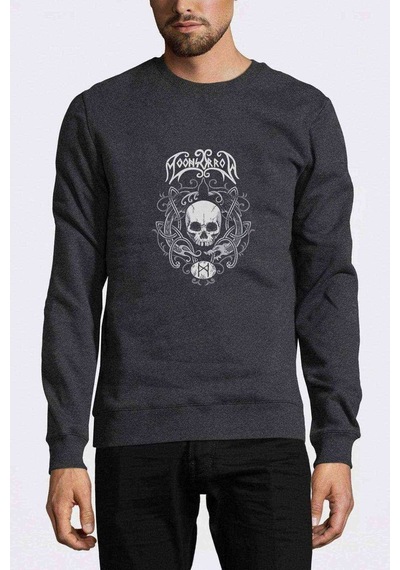 Moonsorrow Varjoina Baskılı Füme Erkek Örme Sweatshirt