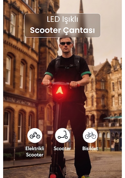 Led Işıklı Akıllı Scooter Çantası - Sct-4 Siyah