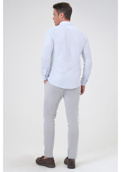 Süvari Buz Mavi Slim Fit Düz Klasik Yaka Gömlek