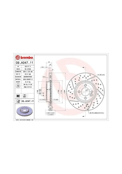 Brembo 09a04711 Fren Diski Ön Uv Coated Mini 34116777825