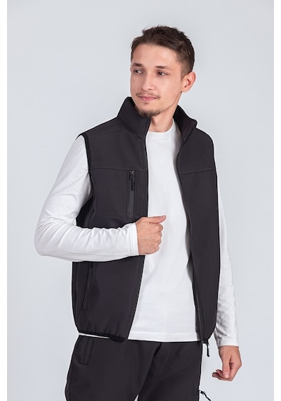 Vatan Tekstil Softshell Dik Yaka Erkek Yelek Füme
