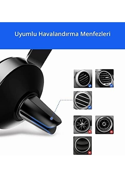 Mekanik Araç İçi Telefon Tutucu Siyah