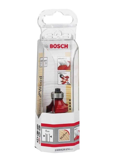 Bosch Expert Serisi Ahşap İçin Çift Oluklu, Sert Metal Bilye Yataklı Yuvarlama Frezesi 8*6,35*55mm