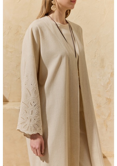 Aker Naturel Brode Detaylı Kimono Naturel Naturel