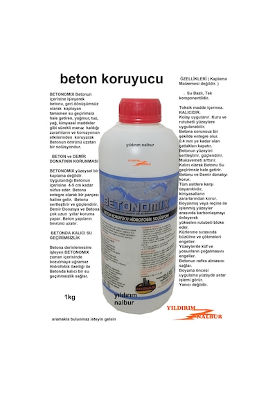 BETON KORUYUCU İZOLASYON MALZEMESİ SIZDIRMAZ SU GEÇİRMEZ 1KG
