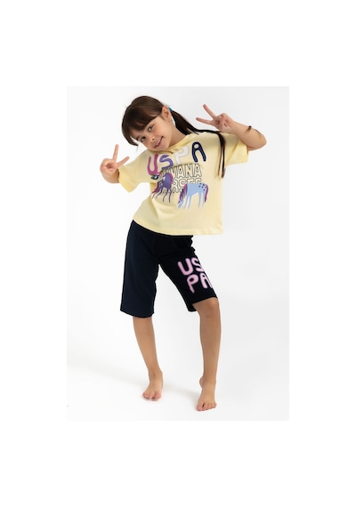 Us Polo Assn Pamuklu Kısa Kol Kız Çocuk Şort Pijama Takım (536005075) Çok Renkli Us Polo Assn Pamuklu Kısa Kol Kız Çocuk Şort Pijama Takım (536005075) Çok Renkli