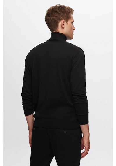 D'S Damat Regular Fit Pamuk Karışımlı Balıkçı Yaka Triko Erkek Kazak 5HF06ORT12007 Siyah