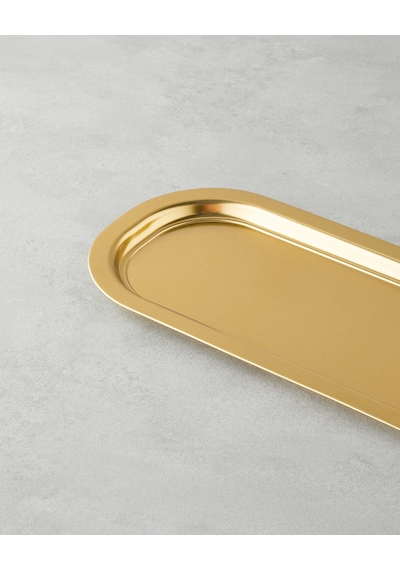 Emma Metal Tepsi 16x35 Cm Gold