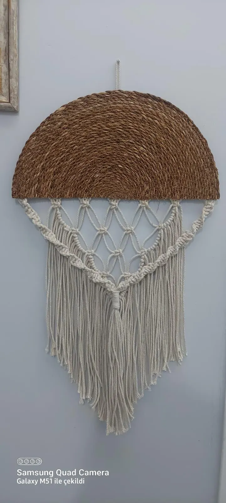 Makrome Jüt Görünümlü Dekoratif Duvar Aksesuarı 40 CM