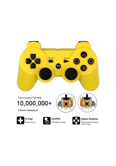 Leons Oyun Kolu Ps3 Uyumlu Gamepad Kol Ps3 Uyumlu Kablosuz Analog Oyun Kolu Şarjlı