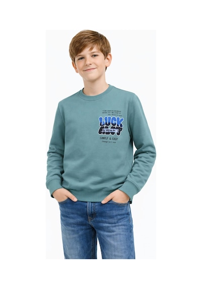 Baglan Erkek Çocuk Önü Arkası Baskılı Sweatshirt Bgl-st05237 Açık Yeşil