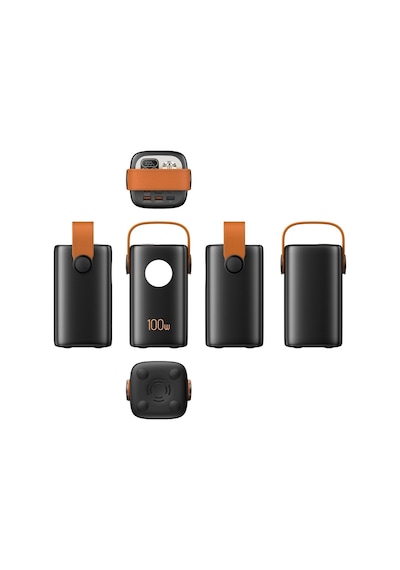 Cepini Cp-06 60.000mah Pd 100w Hızlı Şarj Destekli Powerbank Dahili 4 Kablolu Ve Led Aydınlatmalı Siyah