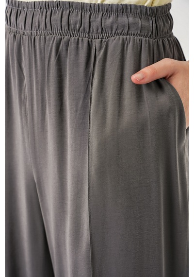 Bigdart Kadın Beli Lastikli Bol Paça Pantolon 30087 - Antrasit