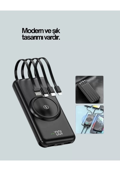 Home İphone Ve Android Uyumlu 10000mah Powerbank Hem Kablolu Hem Kablosuz