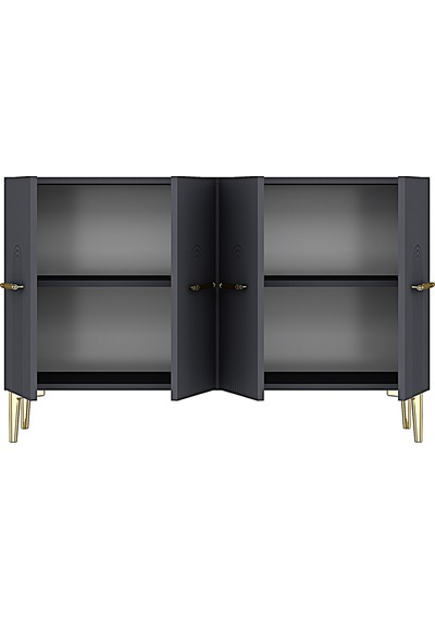 Ka1215ag İda Konsol Ve Tv Sehpası Antrasit-gold 120cm
