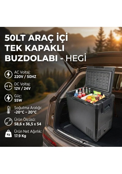 Hegi 50 Lt Araç İçi Tek Kapaklı Buzdolabı