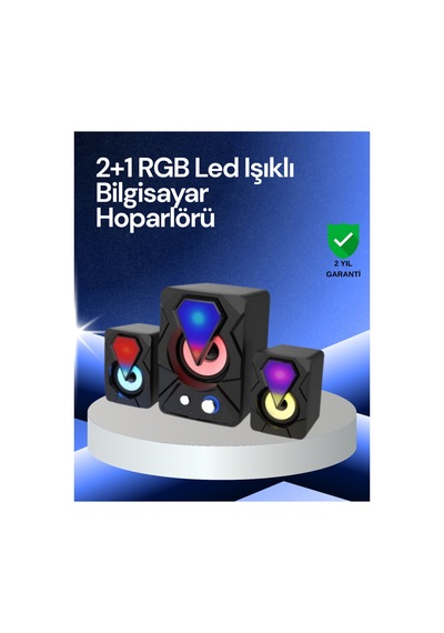 Astraltech Rgb Led Işıklı 2.1 Usb Oyun Hoparlörü Derin Bas Ve Net Ses