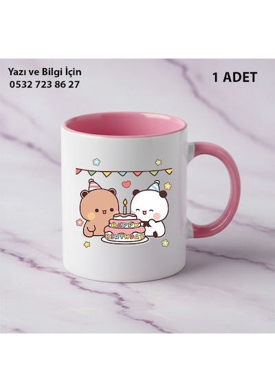 Dudu Bubu Hediyelik Kupa Bardak Kişiye Özel İsim Yazılır Kaliteli Baskı Pembe