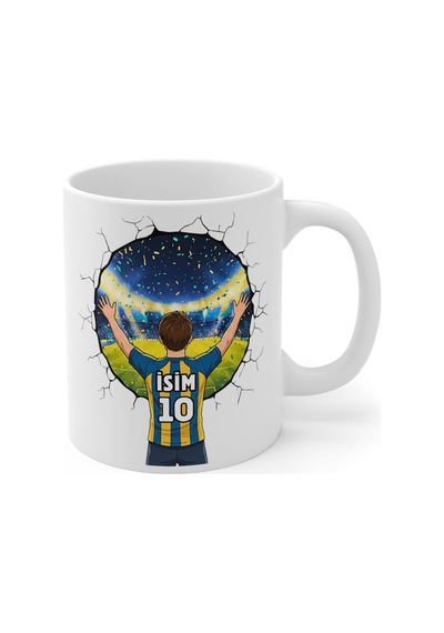 Türkiye'de Tek Futbol Toplu 3d Tasarım Kupa Bardak/kişiye Özel Kupa Bardak/sarı Kırmızı/sarı La Beyaz Gs