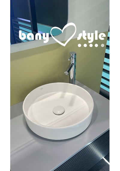 Turkuaz Seramik Cerastyle Suit 40 CM Tezgah Üstü Çanak Lavabo