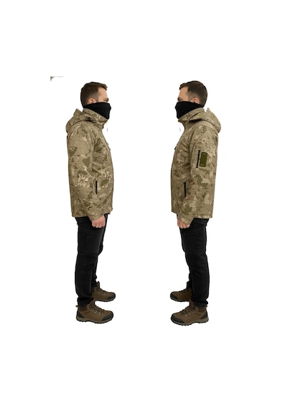 Mysia Outdoor Tsk Piyade Kamuflaj Soft Shell Mont Çift Kat Polarlı Çok Renkli