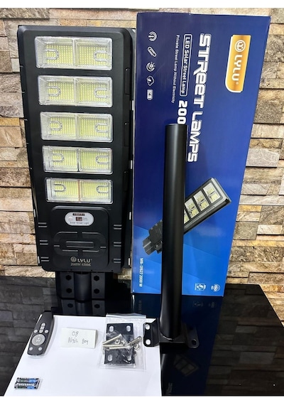 2000w Solar Led Sokak Lambası 67 Cm - 3.5 Kg Ağır Hizmet Tipi , Park Ve Otopark Aydınlatma Armatürü 1 Adet