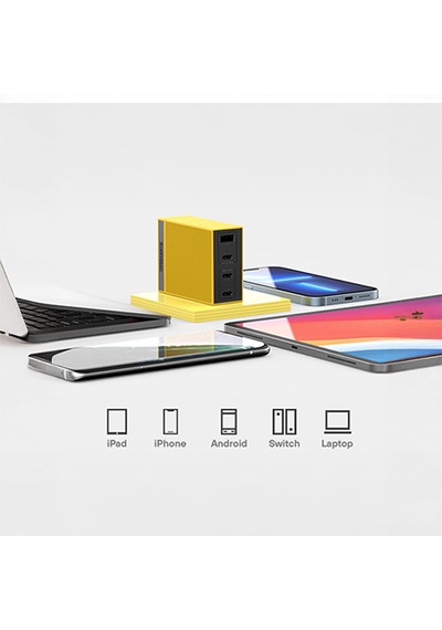 Sharge Usb-c 100w Gan Hızlı Şarj Cihazı - Sarı