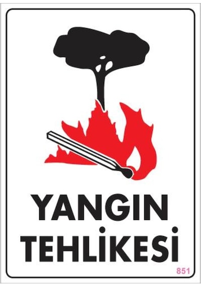 Yangın Tehlikesi Uyarı Levhası 25X35 Kod:851 (125153784)