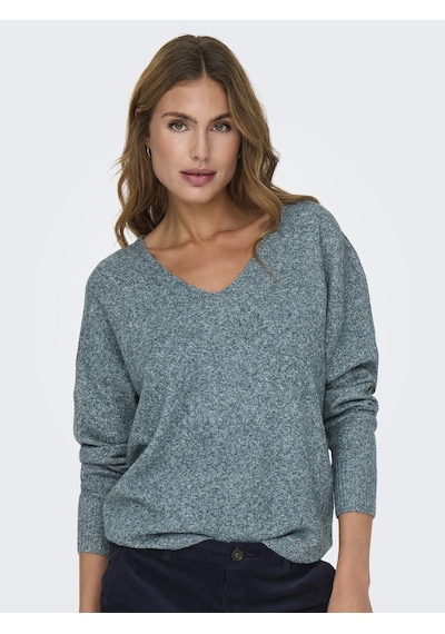 Vero Moda Only V Yaka Örme Kadın Kazak 15224360 Yeşil