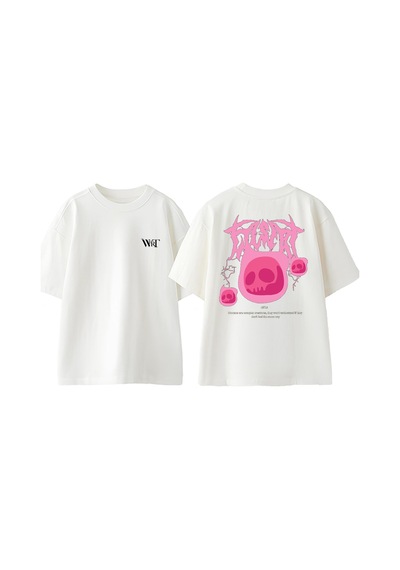 Thewert Art10 Tasarım Sırt Baskılı Pamuk Beyaz Oversize T-shirt