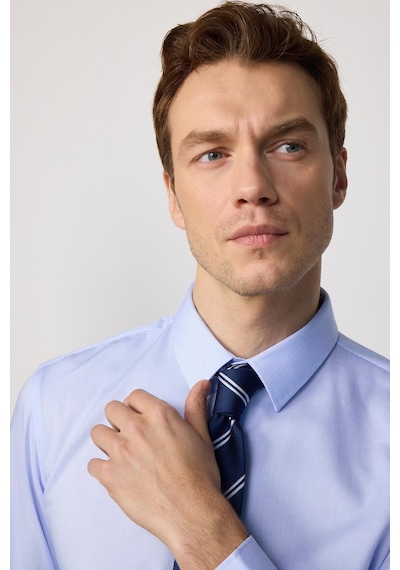 Tudors Slim Fit Non-ıron Ütü Gerektirmez Mavi Erkek Gömlek-30454-mavi Mavi
