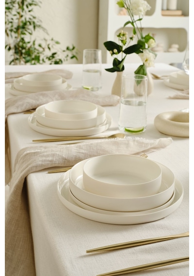 Karaca  Earth Collection Finesse 24 Parça 6 Kişilik Yemek Takımı Beyaz