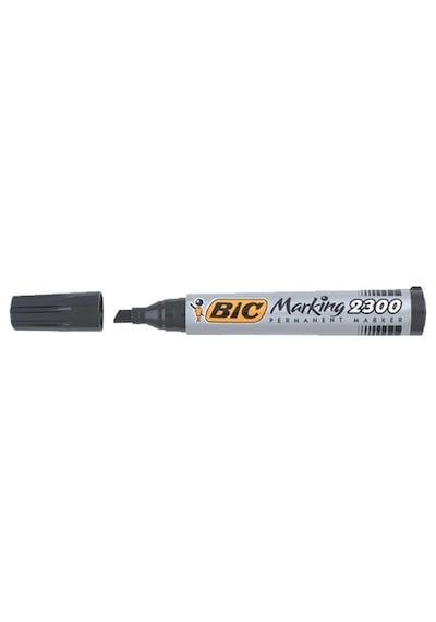 Bic Markör Permanent Kesik Uçlu Siyah 2300 09 - 12 Adetli Paket Siyah