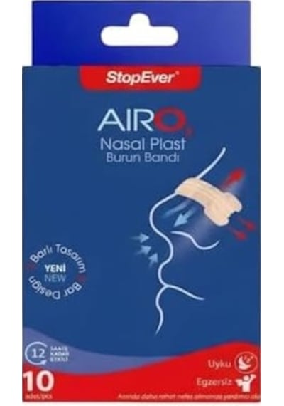 Stopever Aıro2 Nasal Plast Nefes Açıcı Burun Bandı 10lü