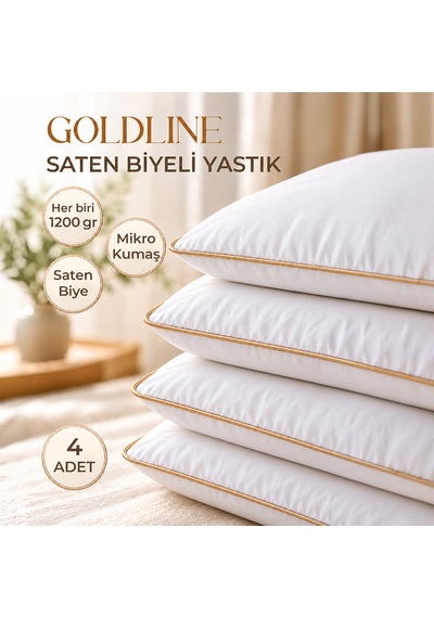 4'lü Gold Line Nano Jel Yastık 1200 Gr Beyaz-  Gold