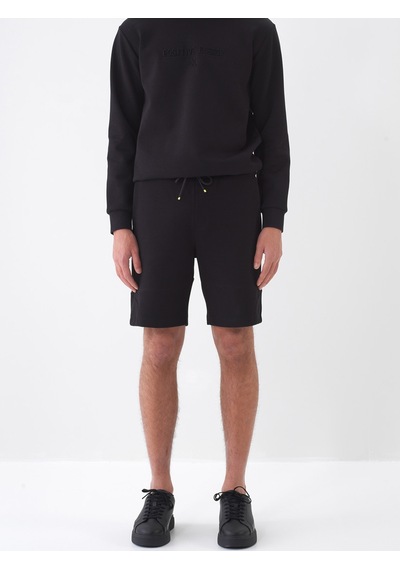 Xint Siyah Pamuk Dokulu Slim Fit Şort 380166