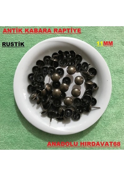 Kabara Raptiye Koltuk Çivisi Antik Rustik Düz Çapı 11 MM 1000Adet