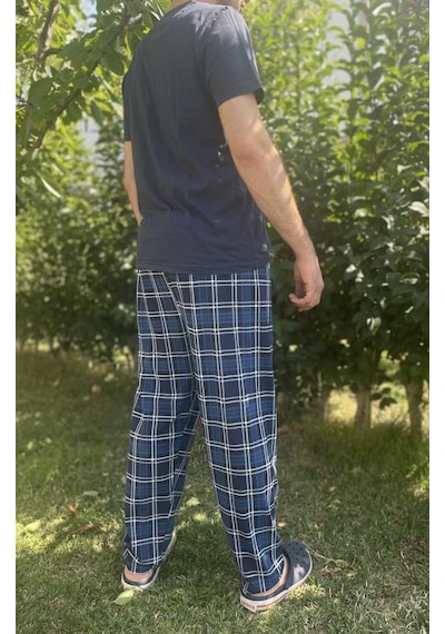 Erkek %100 Pamuk Cepsiz Beli Lastikli Pijama Altı Eşofman