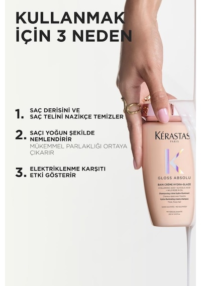 Kerastase Gloss Absolu Elektriklenmeye Eğilimli Saçlar Için Parlaklık Veren Şampuan 250 Ml Elektriklenen