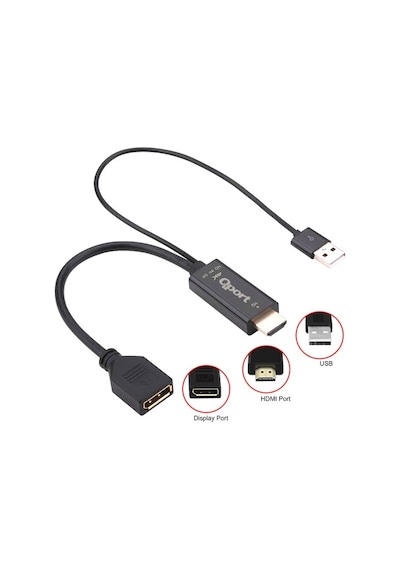 Qport Q-DPX HDMI (M) To Displayport(F) Çevirici