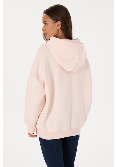 U.S. Polo Assn. Kadın Açık Pembe Şardonlu Kapüşonlu Sweatshırt 50313567-VR078