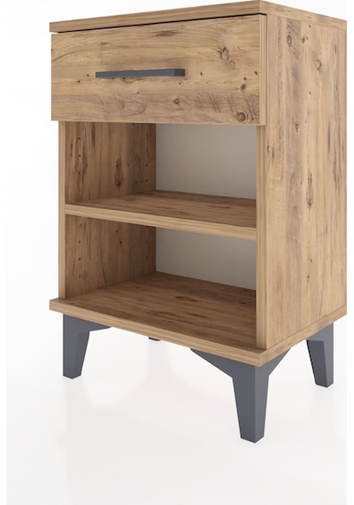 Arges Komodin Tek Raflı Tek Çekmeceli 44x30x64 Çam-çam Çam
