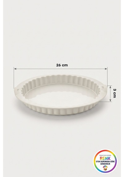 Tırtıklı Kenarlı Silikon Turta Kalıbı Xl Kulplu Esnek Kolay Çıkan Tart Ve Kiş İçin 26 Cm Çok  Renkli