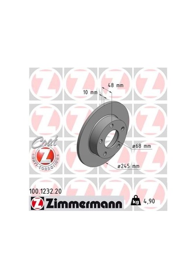 Zimmermann 100.1232.20 Arka Fren Aynası Passat 1.8 20v-1.9tdı-2.5-2.8 96 Audi A4 2.5 Quattro 96-01 245x10x5dl 986478888-986479b56-df4026 8d0615601a