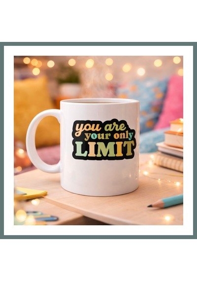 Bezos You Are Your Only Limit Yazılı Porselen Kupa Model 142 Tek Sınır Sensin Motivasyon Kupası İlham Veren Kahve & Çay Kupası Ventra Çok Renkli