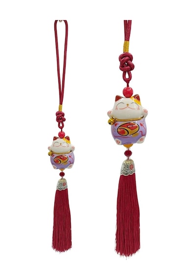 Feng Shui Maneki Neko Şans Kedisi Mor No.1